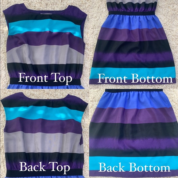 LOFT Sleeveless Fit & Flare Striped Dress - Picture 4 of 4